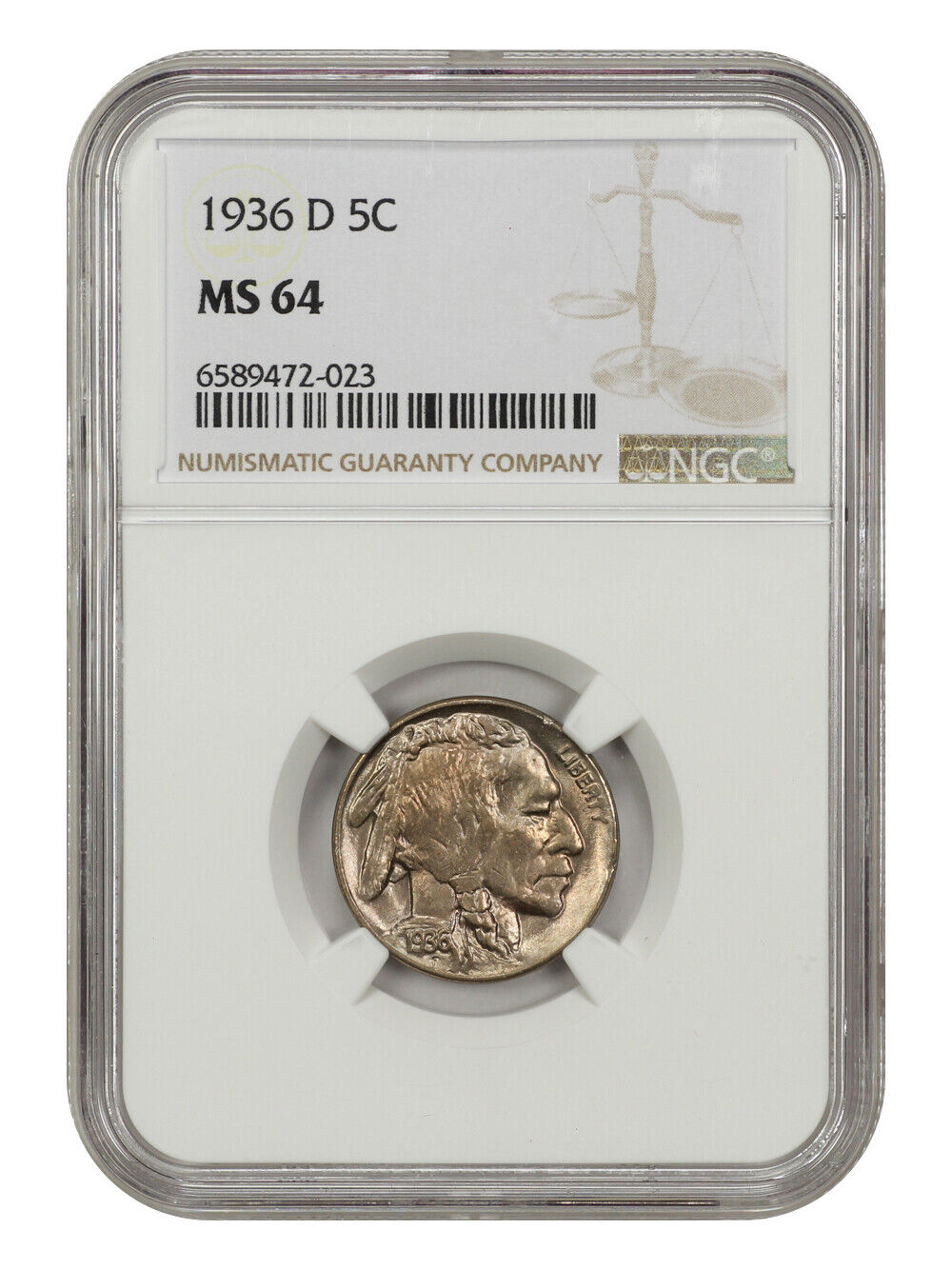 1936-D 5C NGC MS64