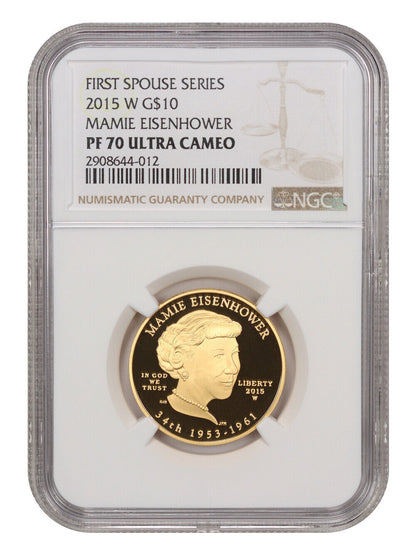 2015-W $10 Mamie Eisenhower NGC PR70DCAM