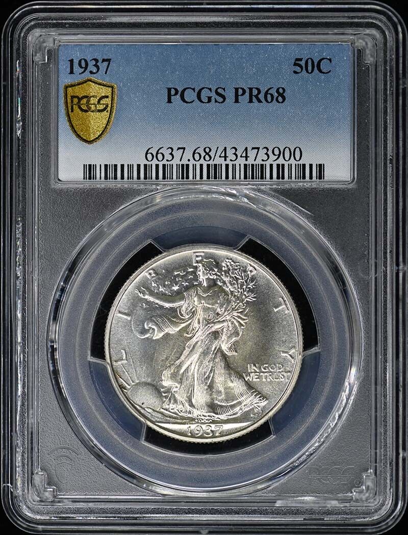 1937 50C Walking Liberty Half Dollar PCGS PR68