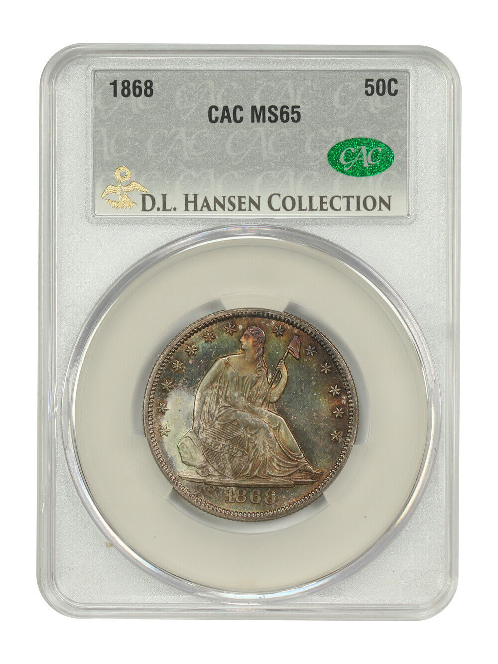 1868 50C CACG MS65 ex: D.L. Hansen - Liberty Seated Half Dollar