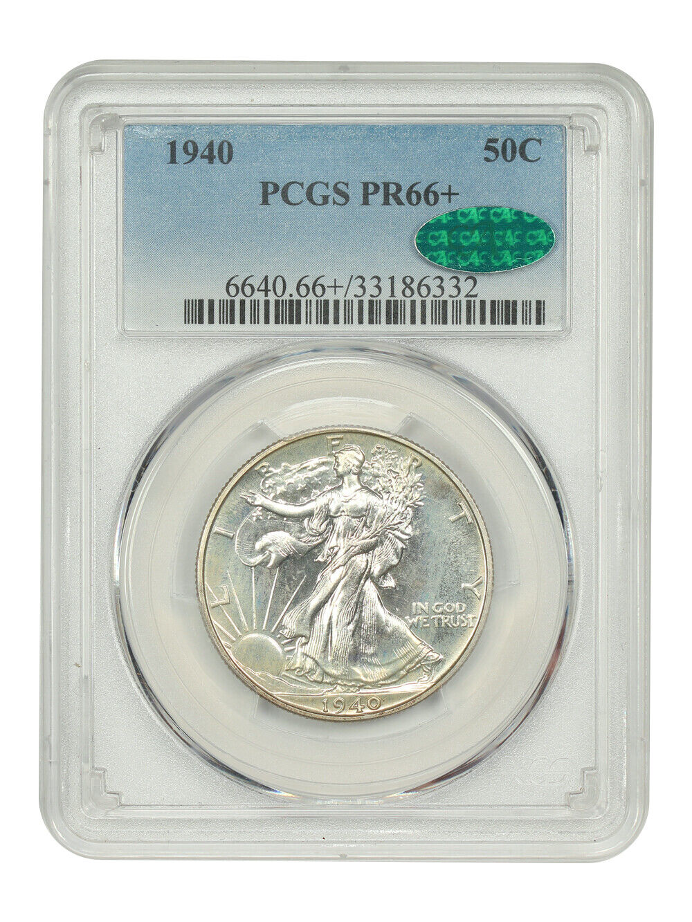 1940 50C PCGS/CAC PR66+ - Walking Liberty Half Dollar