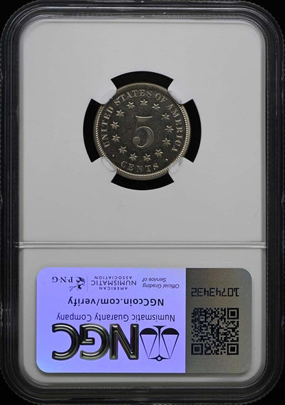 1870 Shield 5C NGC PR67