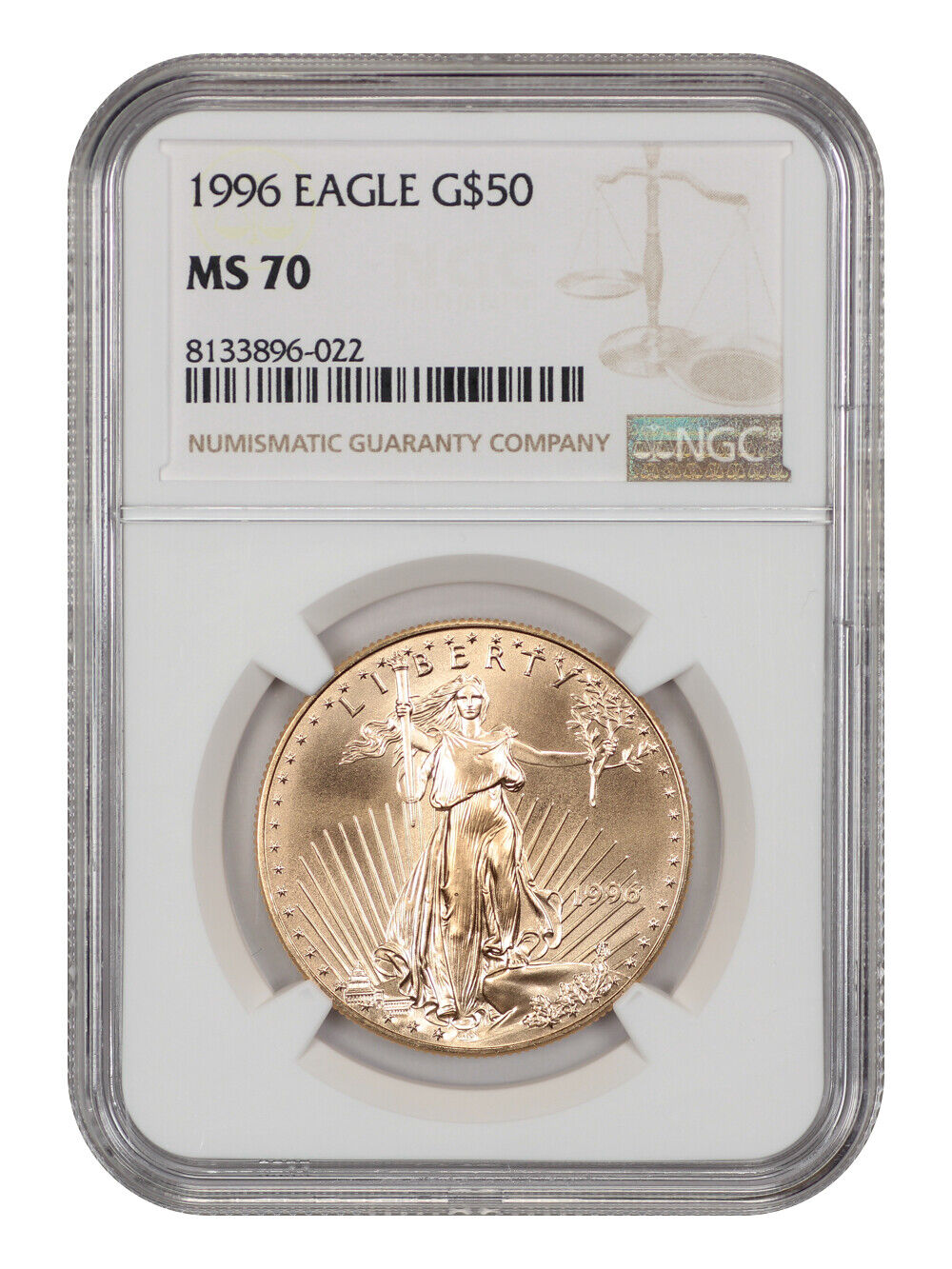 1996 $50 Gold Eagle NGC MS70