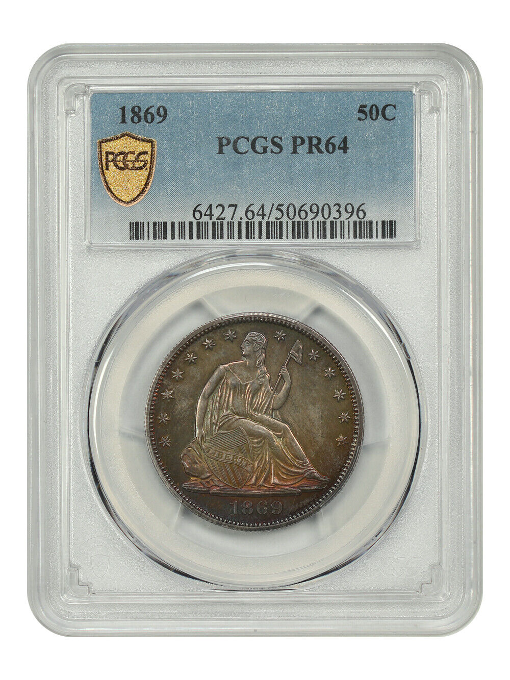 1869 50C PCGS PR64 - Liberty Seated Half Dollar