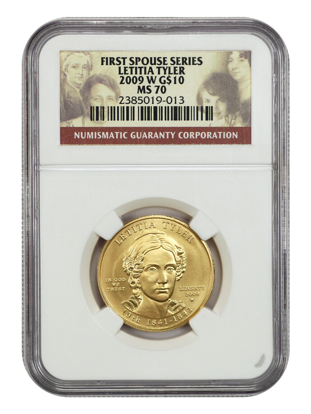 2009-W $10 Letitia Tyler NGC MS70 - First Spouses