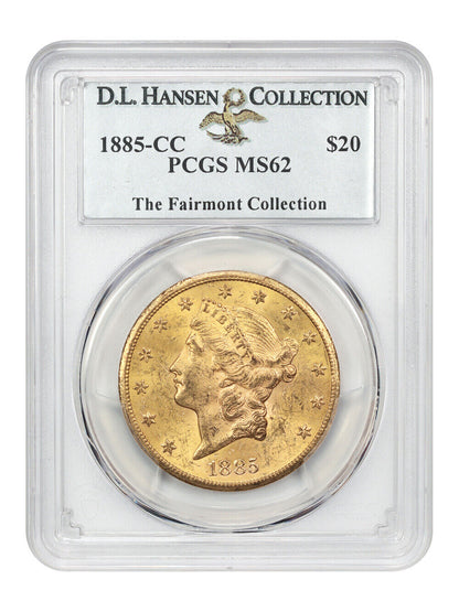 1885-CC $20 PCGS MS62 ex: D.L. Hansen