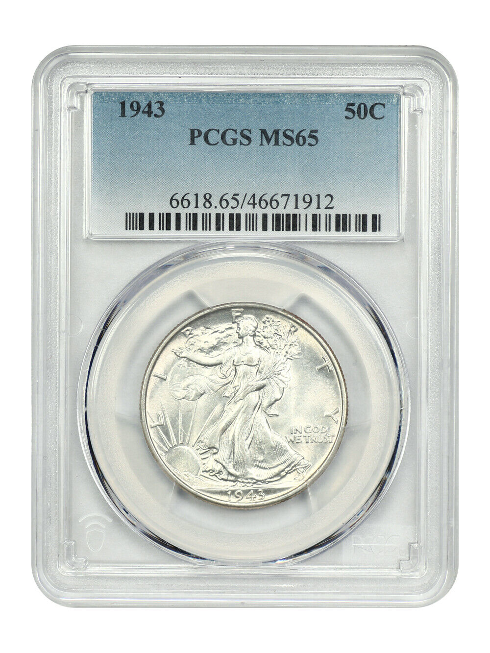 1943 50C PCGS MS65