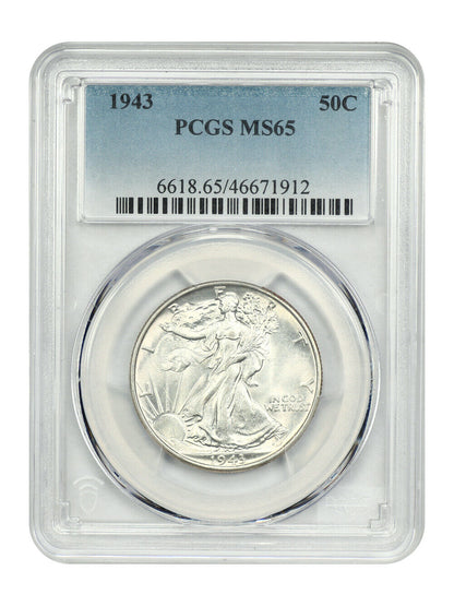 1943 50C PCGS MS65