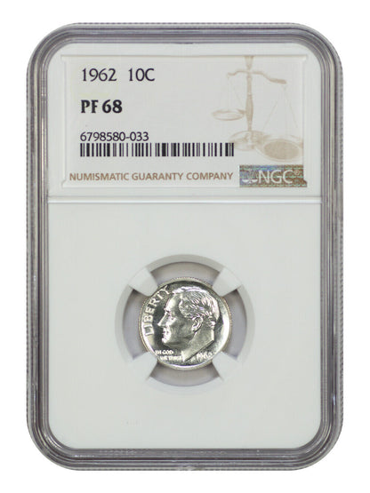 1962 10C NGC PR68 - Roosevelt Dime