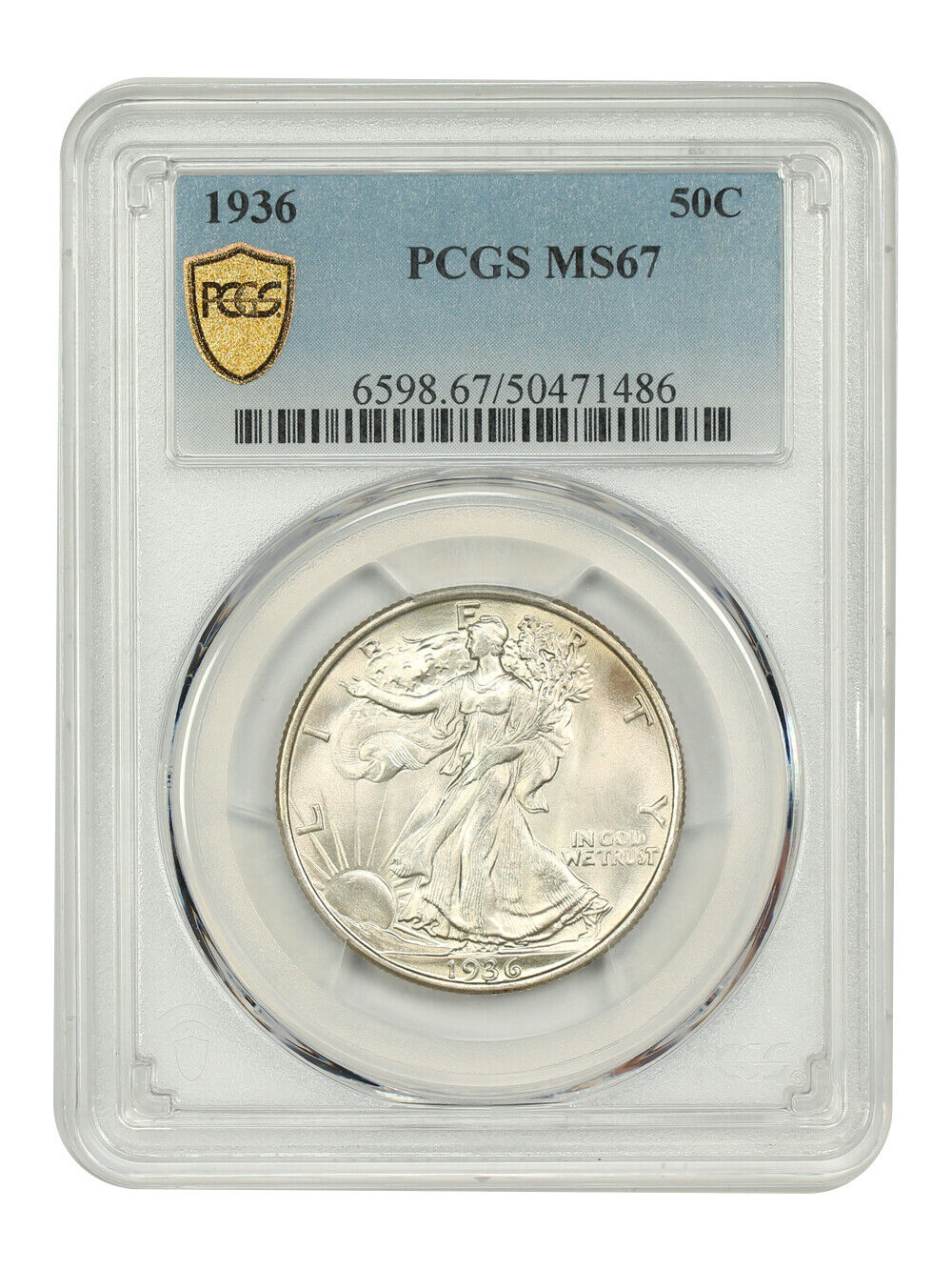 1936 50C PCGS MS67 - Walking Liberty Half Dollar