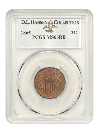 1865 2c PCGS MS66RB ex: D.L. Hansen