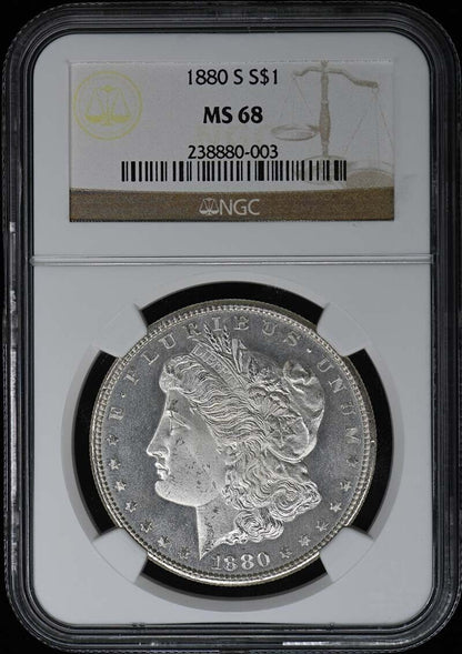 1880-S Morgan Dollar S$1 NGC MS68