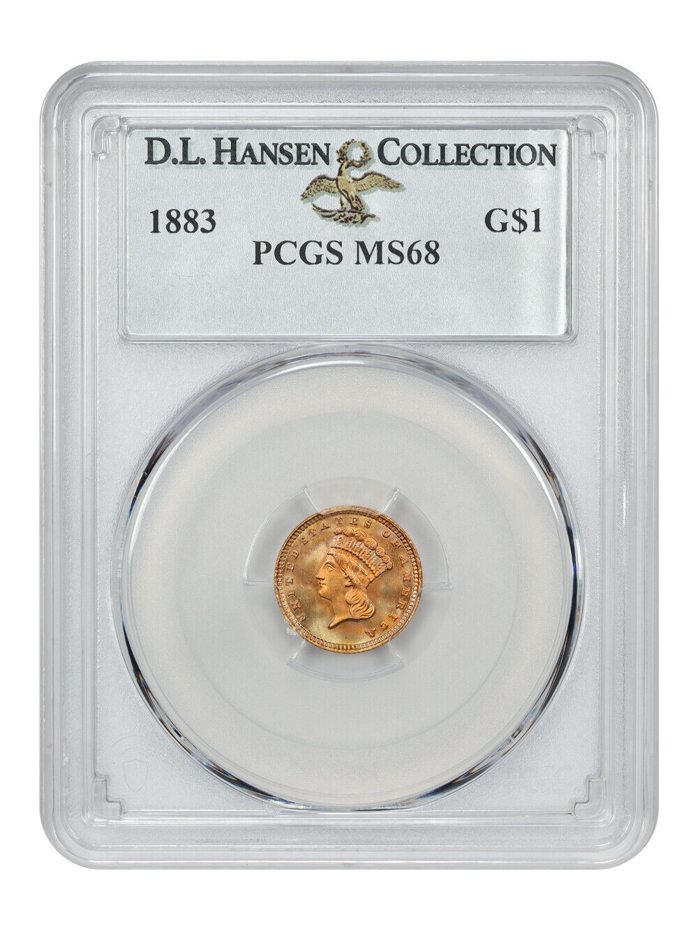 1883 G$1 PCGS MS68 ex: D.L. Hansen