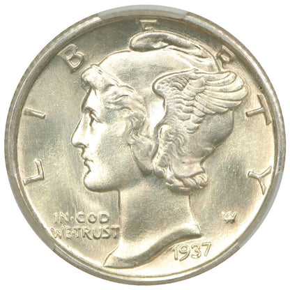 1937-S 10C CACG MS67 (DDO, FS-101) ex: D.L. Hansen - Mercury Dime