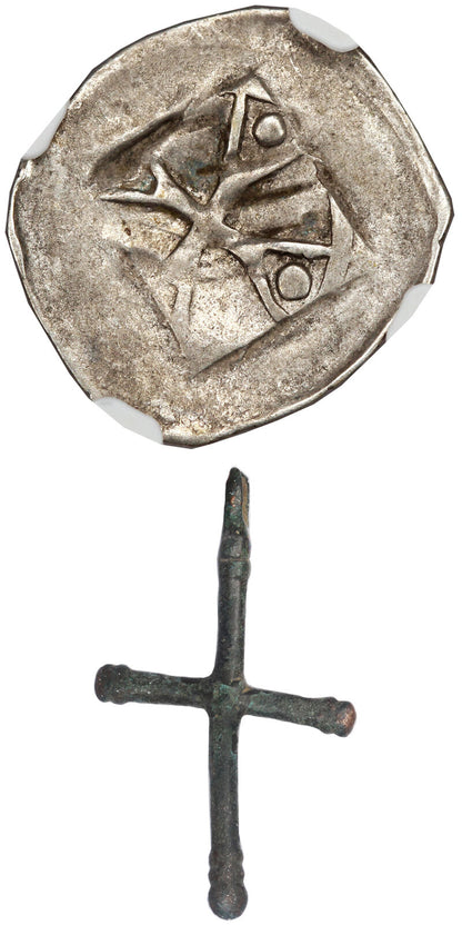 Medieval Austria: 1300-1400 Austria Heller Hall XF45 (With Antique Cross)