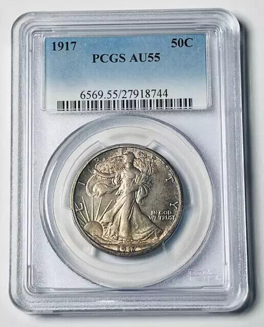 1917 P Walking Liberty Half Dollar PCGS AU-55