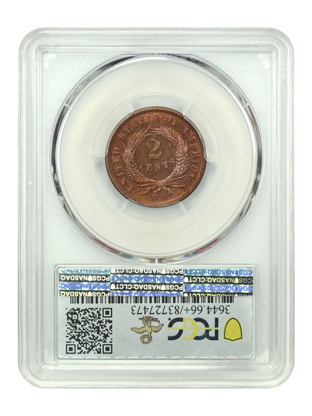 1870 2C PCGS PR66+RD ex: D.L. Hansen