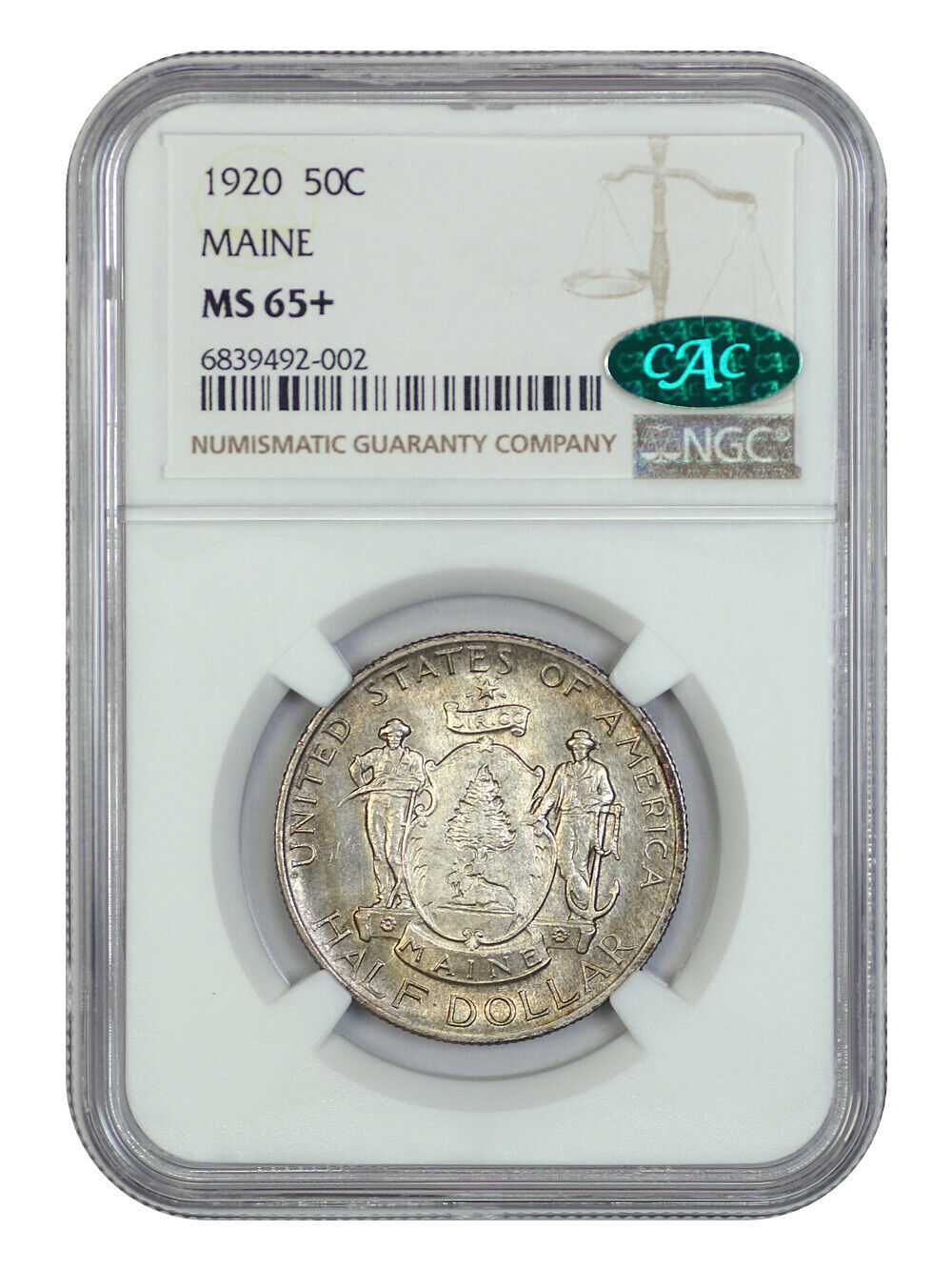 1920 50C Maine NGC/CAC MS65+ - Classic Silver Commemorative