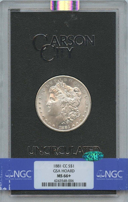 1881-CC Morgan Dollar GSA HOARD S$1 NGC MS66+ (CAC)