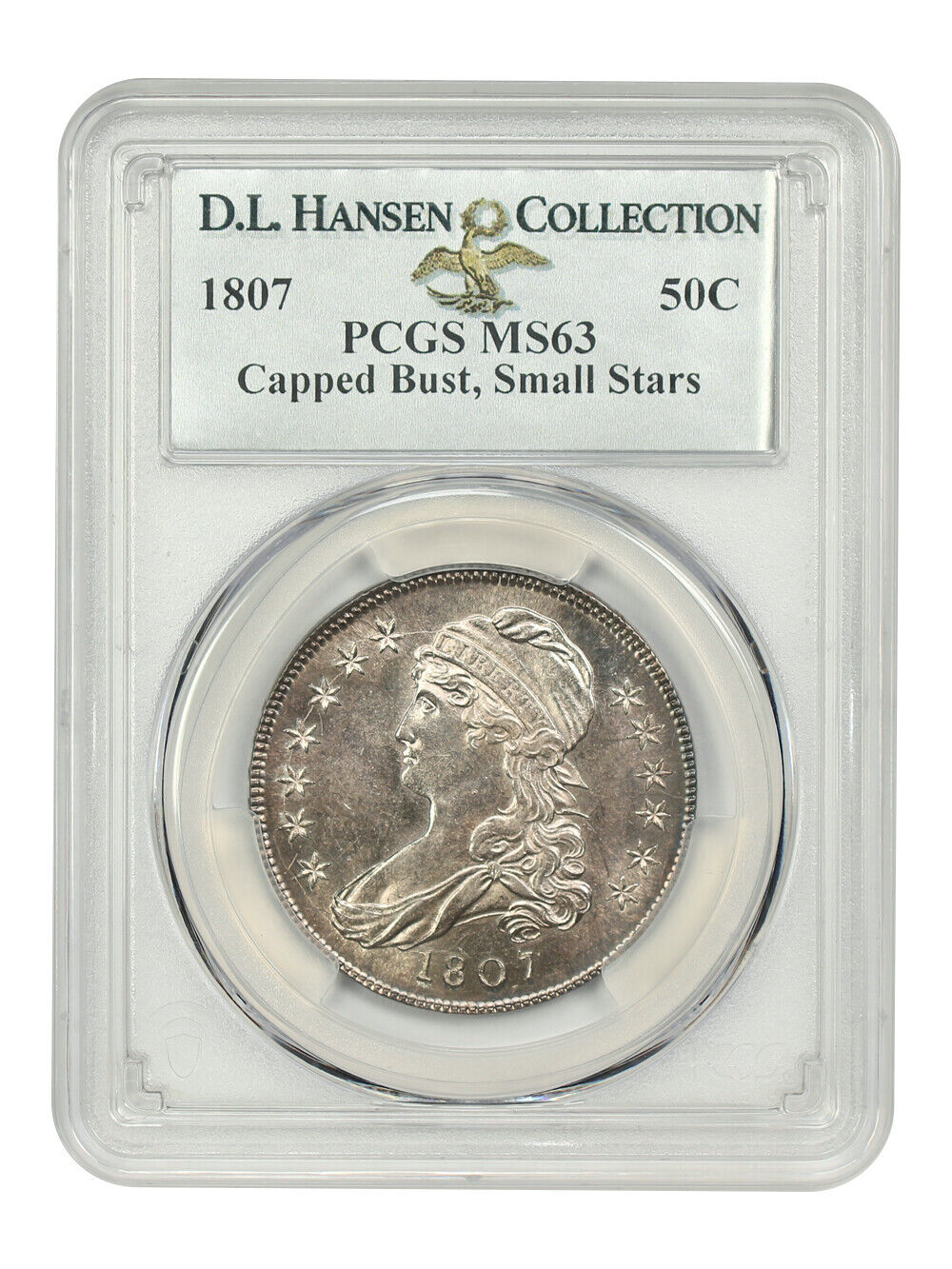 1807 50C PCGS MS63 (Capped, Small Stars) ex: D.L. Hansen