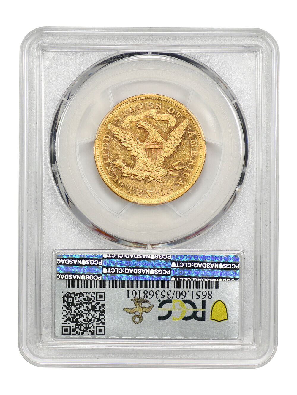 1867 $10 PCGS MS60 ex: D.L. Hansen