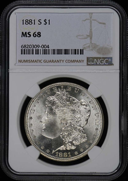 1881-S Morgan Dollar S$1 NGC MS68