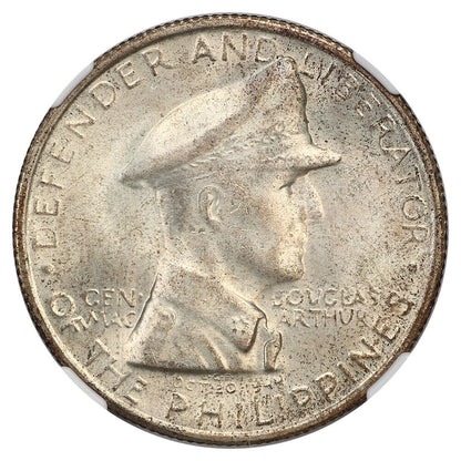 1947S Philippine Peso Douglas MacArthur NGC MS 65