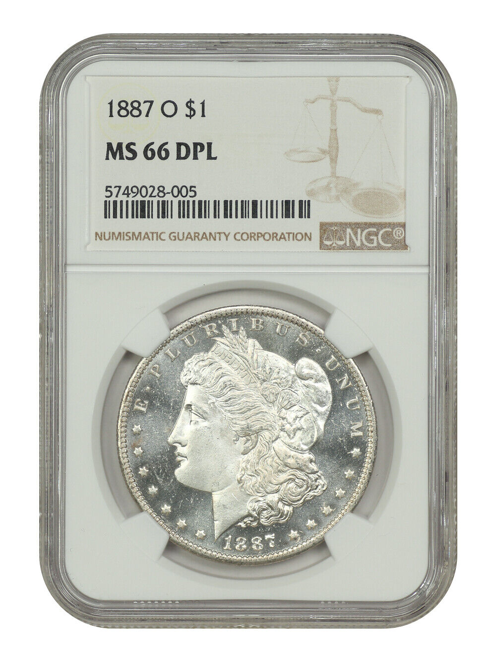 1887-O $1 NGC MS66DMPL