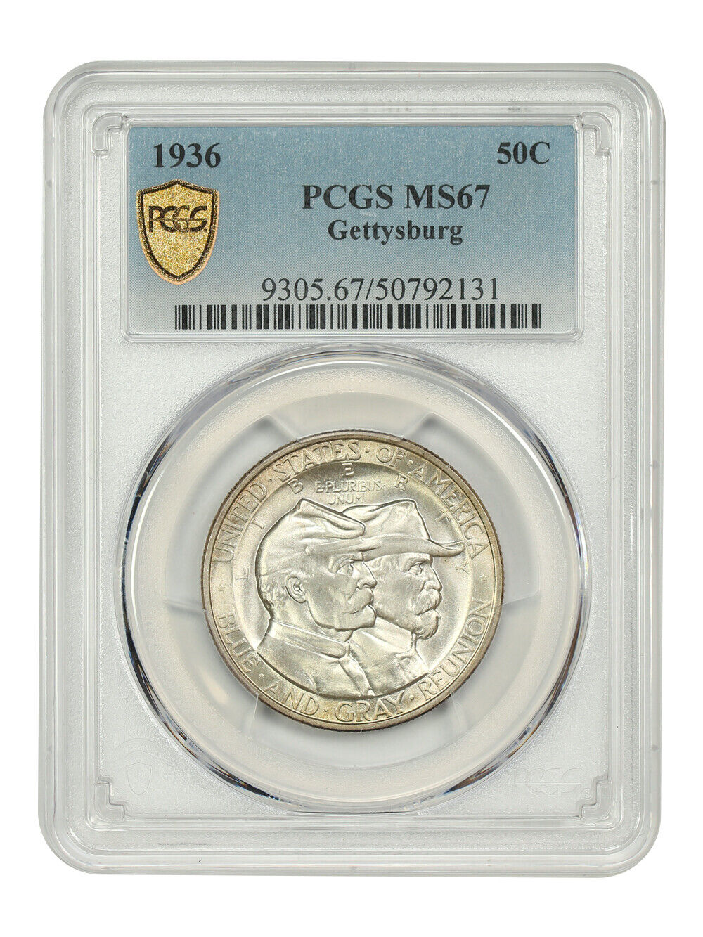 1936 50C Gettysburg PCGS MS67 - Classic Silver Commemorative