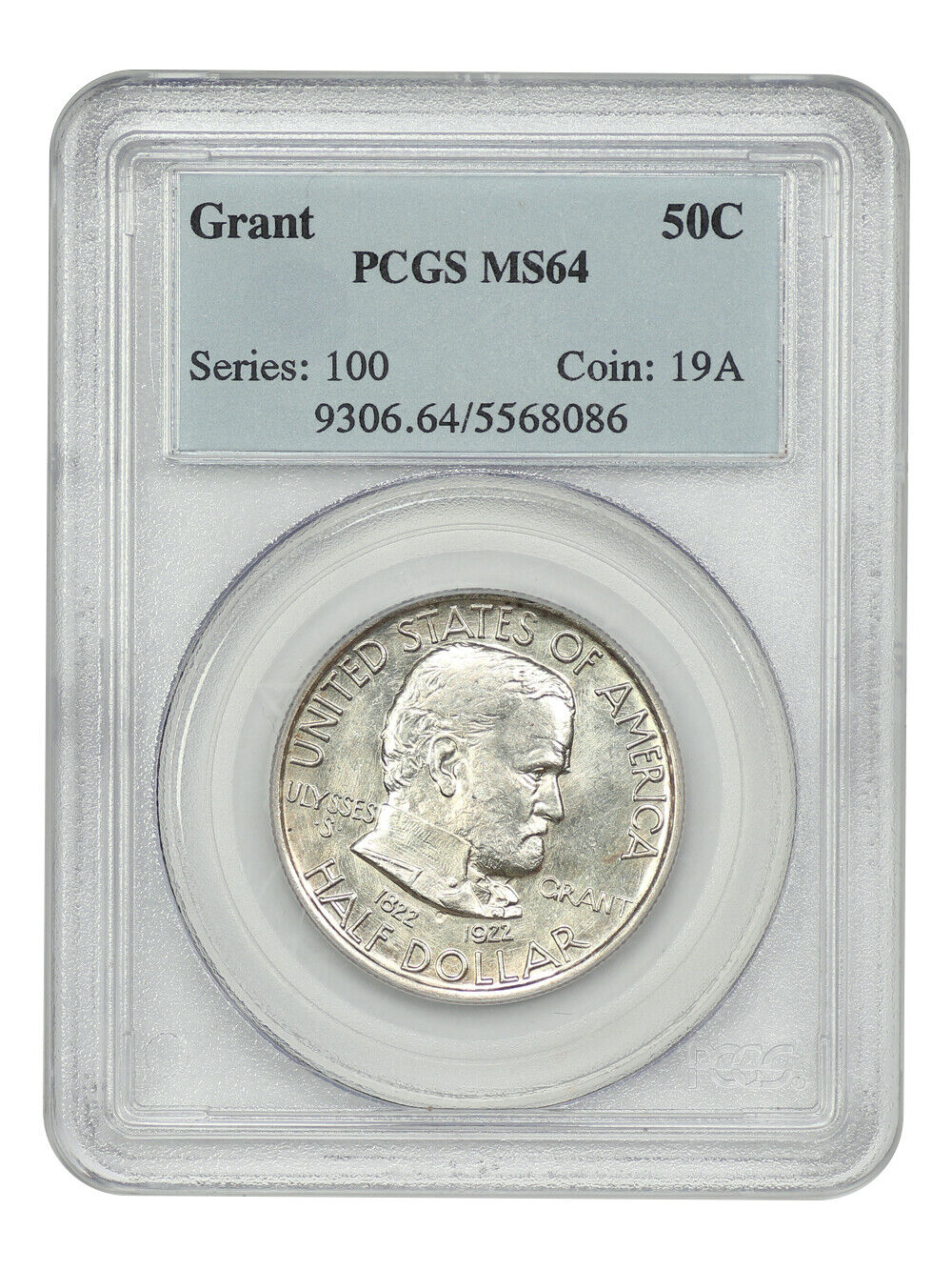 1922 50C Grant PCGS MS64 - Classic Silver Commemorative - Popular Commem