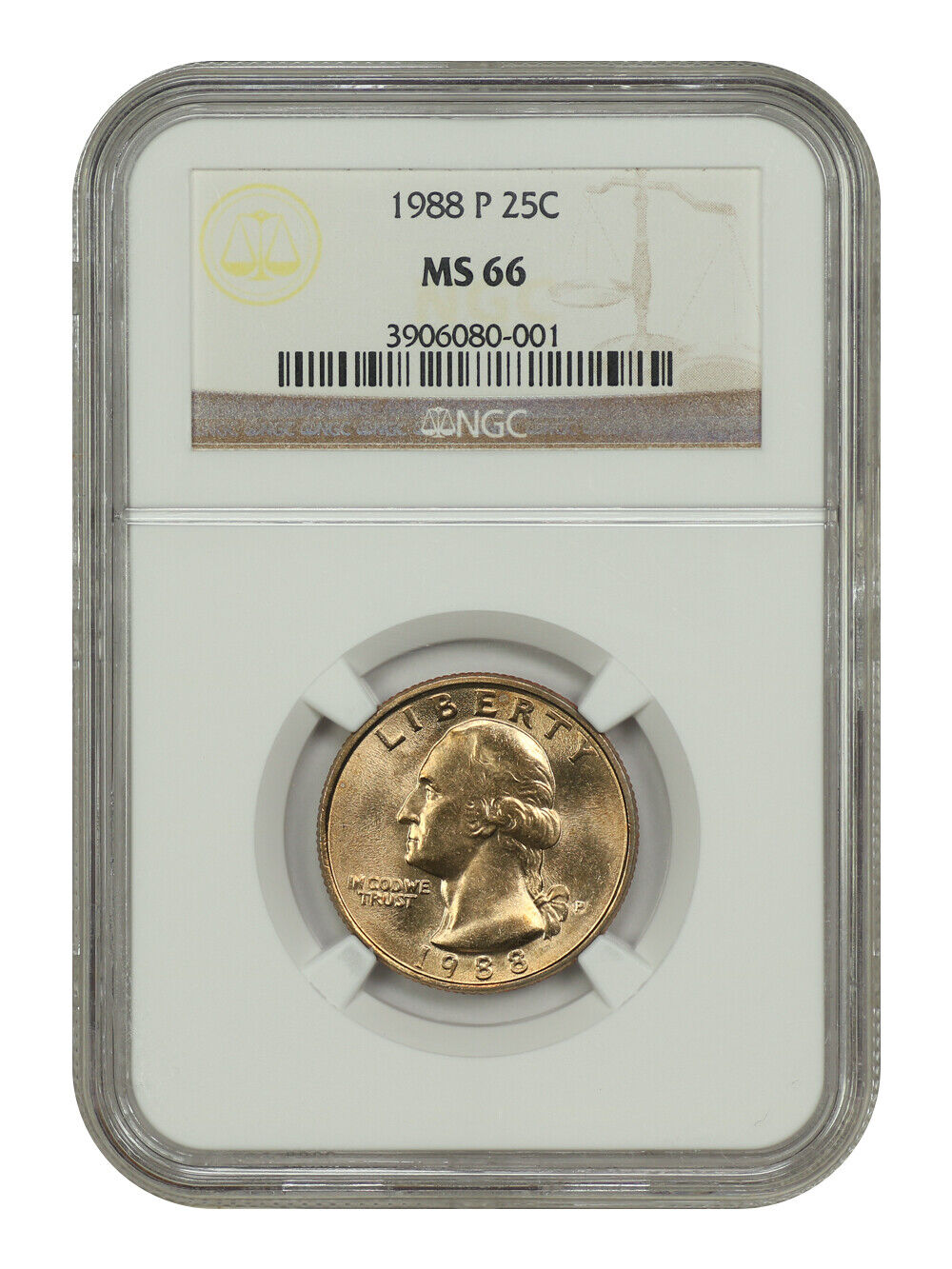 1988-P 25C NGC MS66 - Washington Quarter