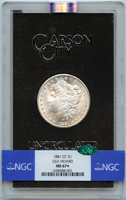 1881-CC Morgan Dollar GSA HOARD S$1 NGC MS67+ (CAC)