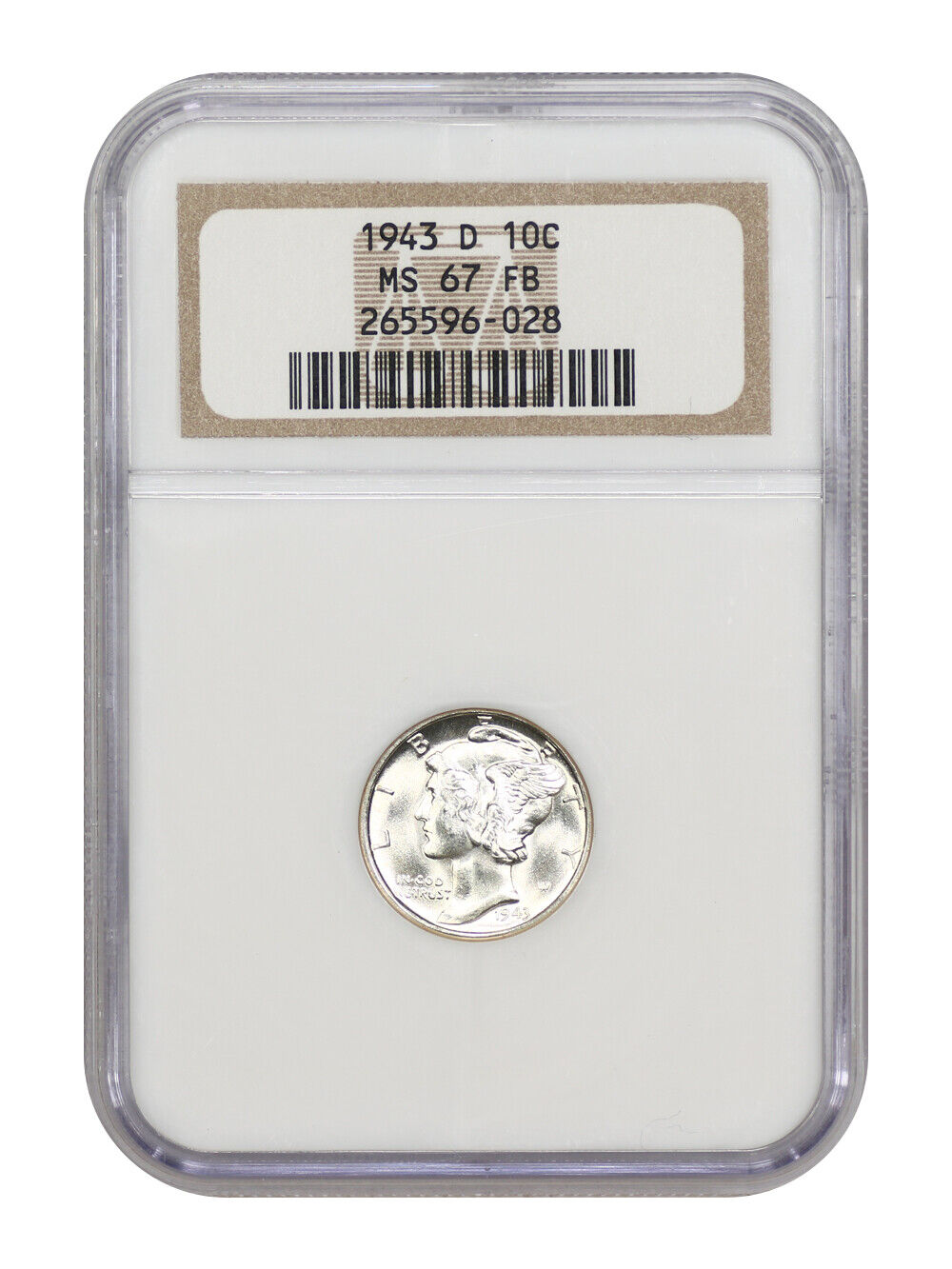 1943-D 10C NGC MS67FB