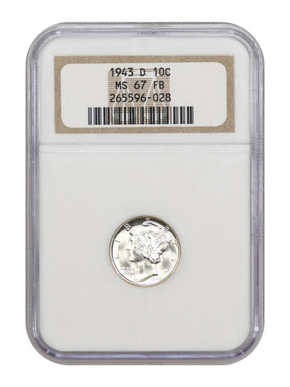 1943-D 10C NGC MS67FB