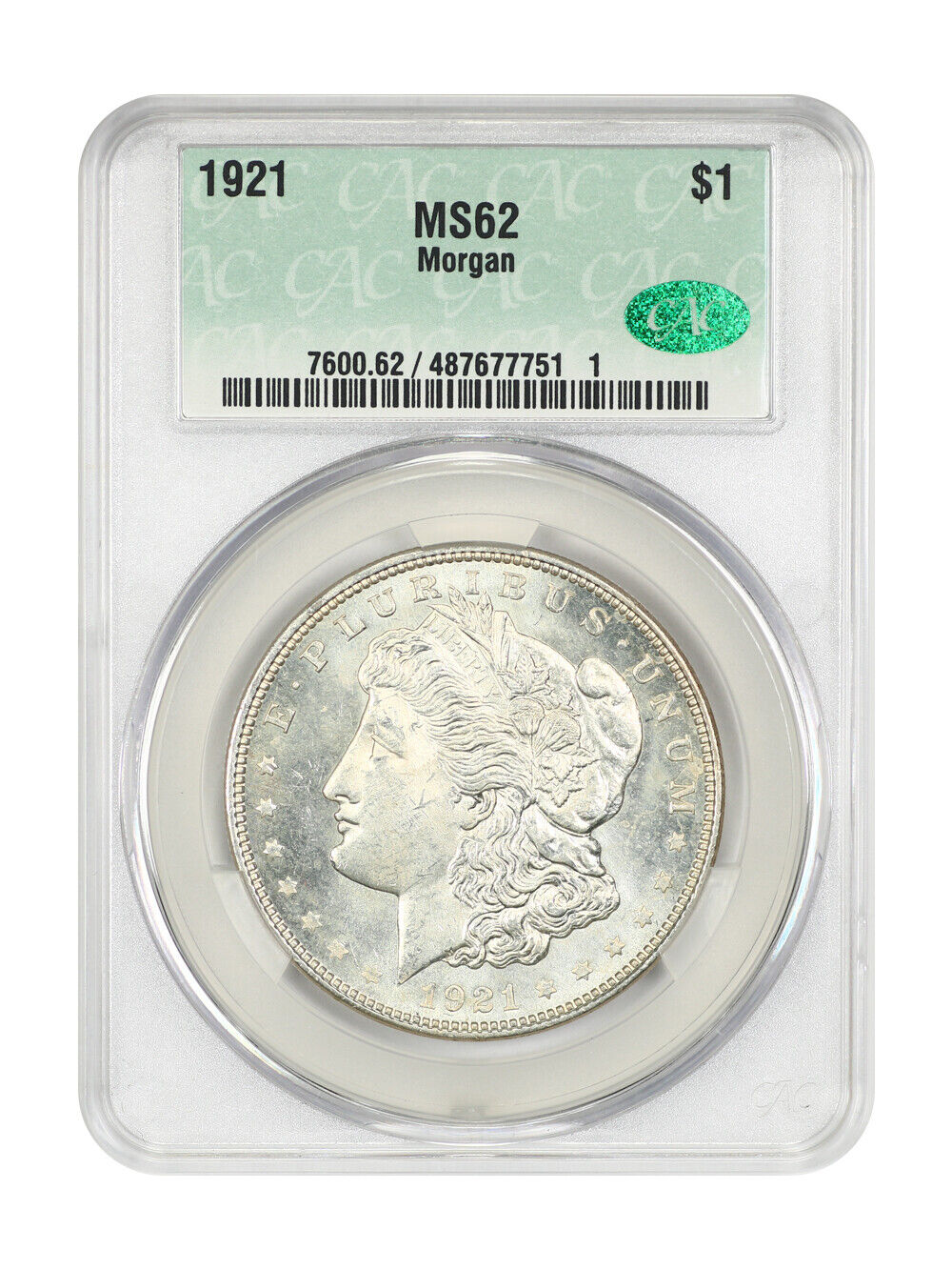 1921 $1 Morgan CACG MS62