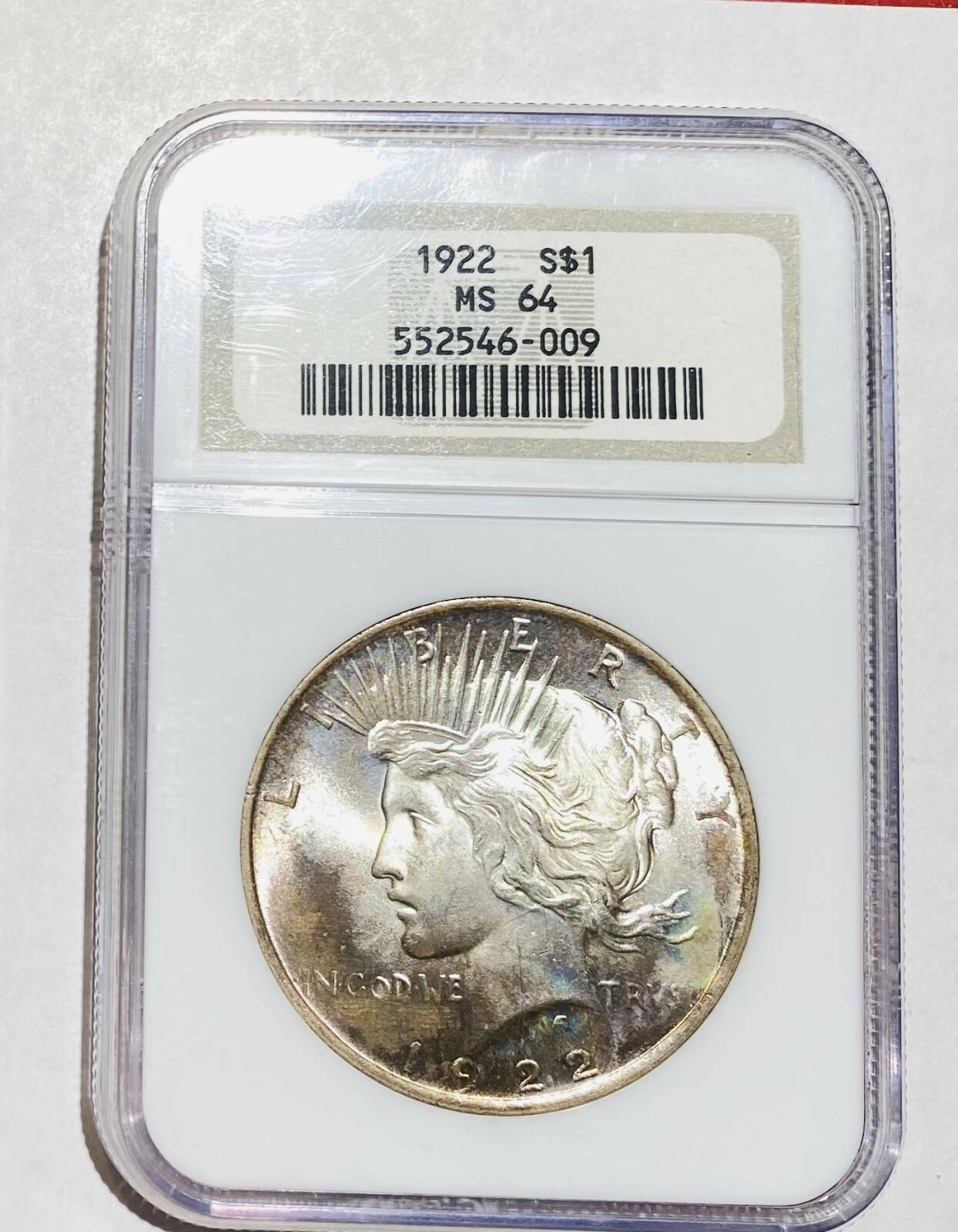 1922 P  Peace Silver Dollar NGC MS-64