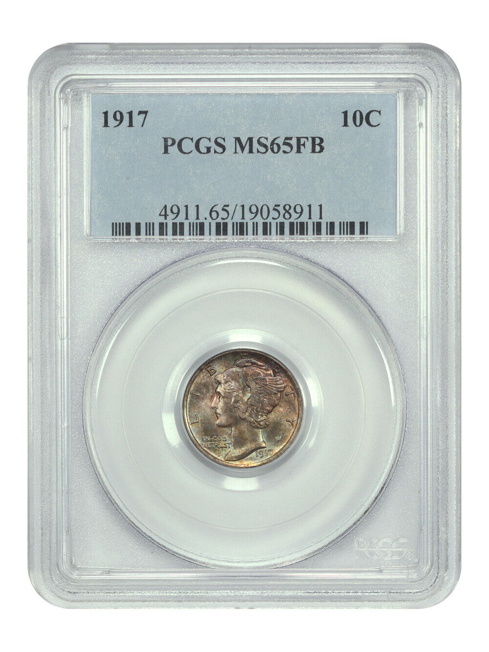 1917 10C PCGS MS65FB - Mercury Dime