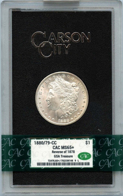 1880/79-CC Reverse 78 $1 Morgan Dollar GSA Hoard CACG MS65+ CAC