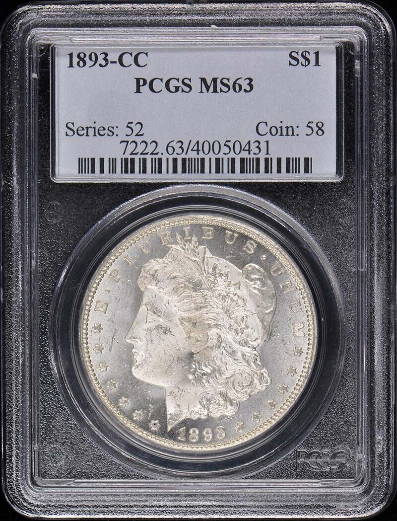 1893-CC $1 Morgan Dollar PCGS MS63