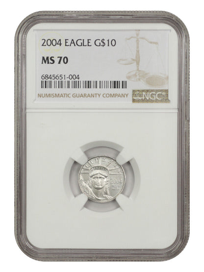 2004 $10 Statue of Liberty NGC MS70