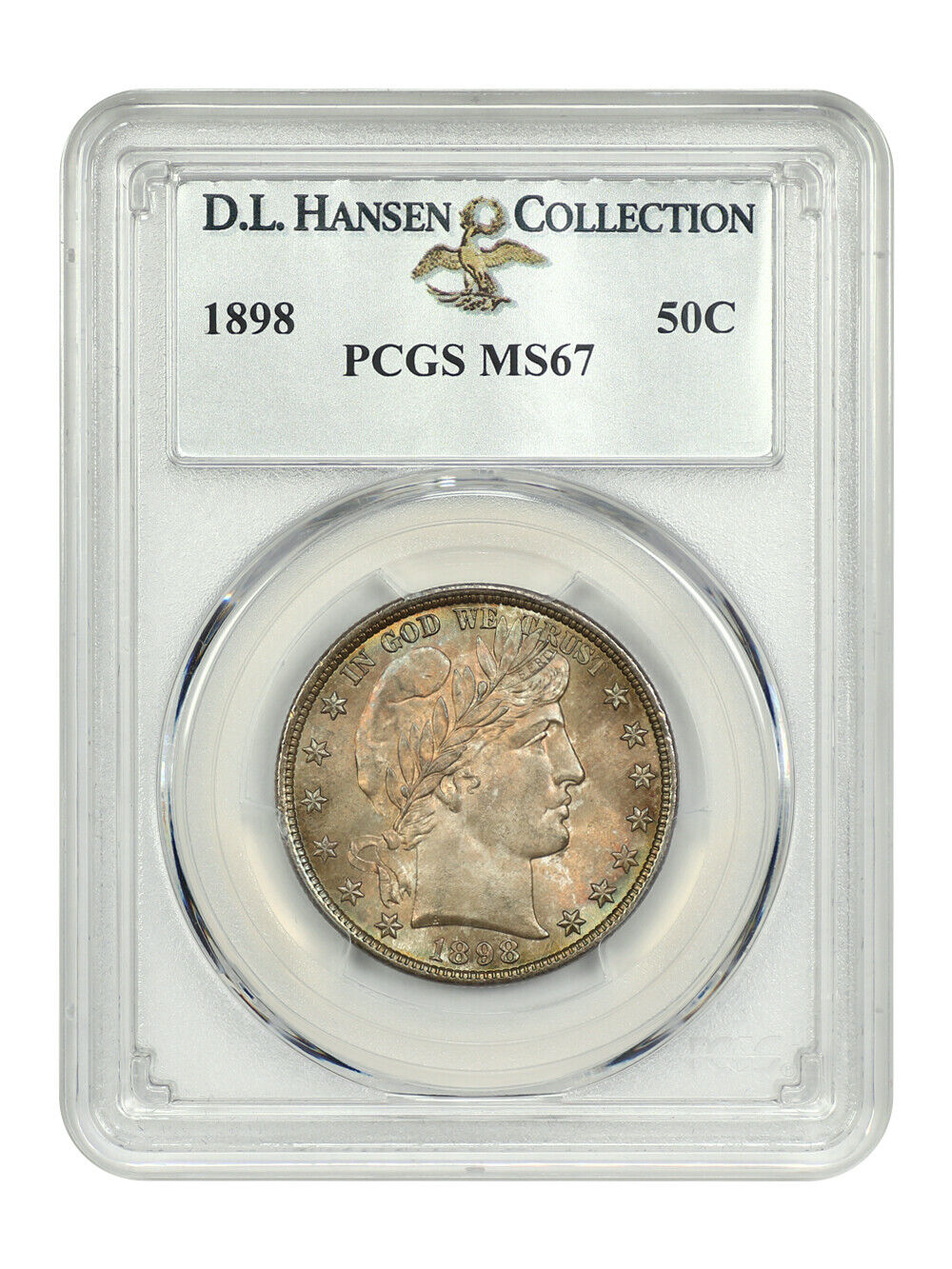 1898 50C PCGS MS67 ex: D.L. Hansen