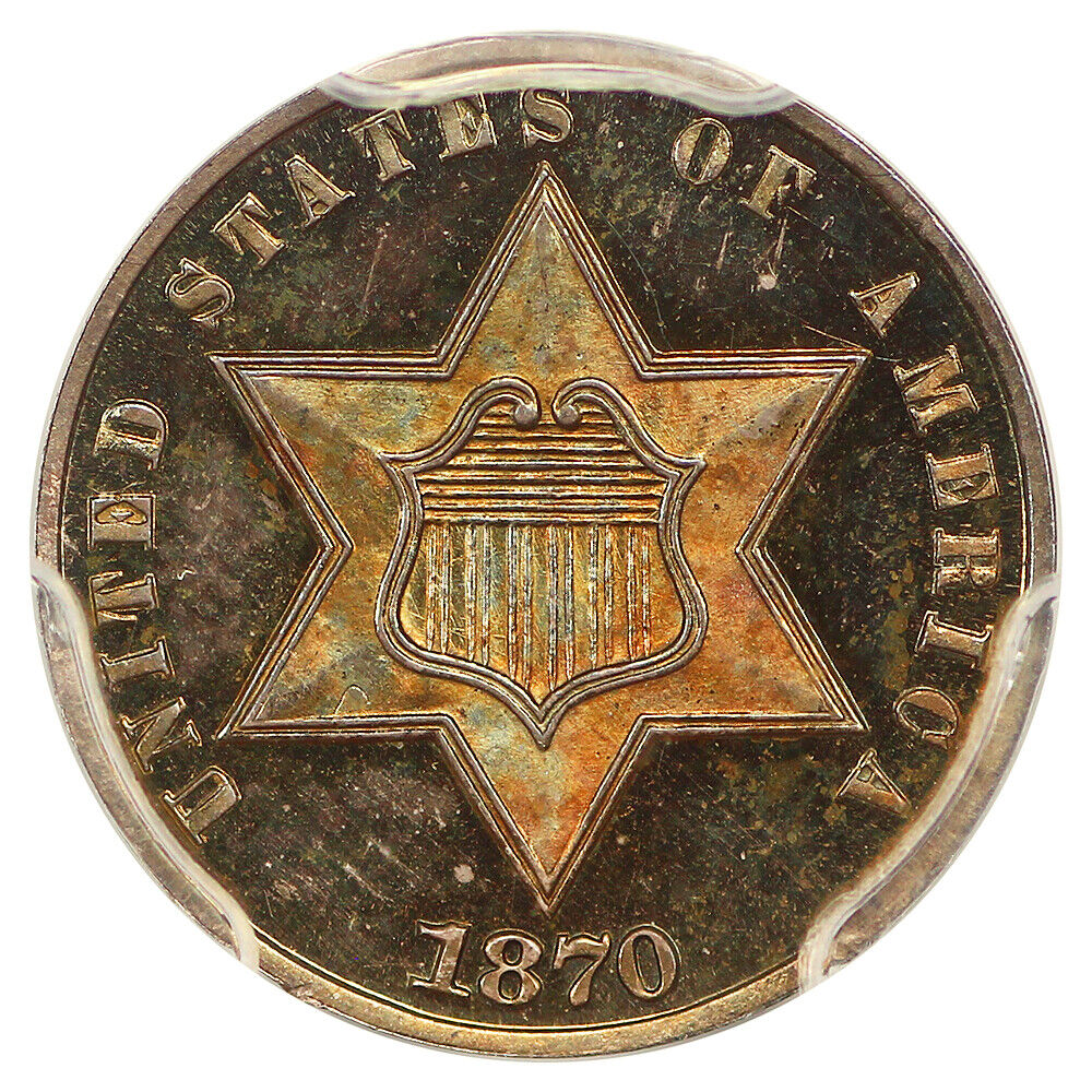 1870 3CS PCGS/CAC PR66+