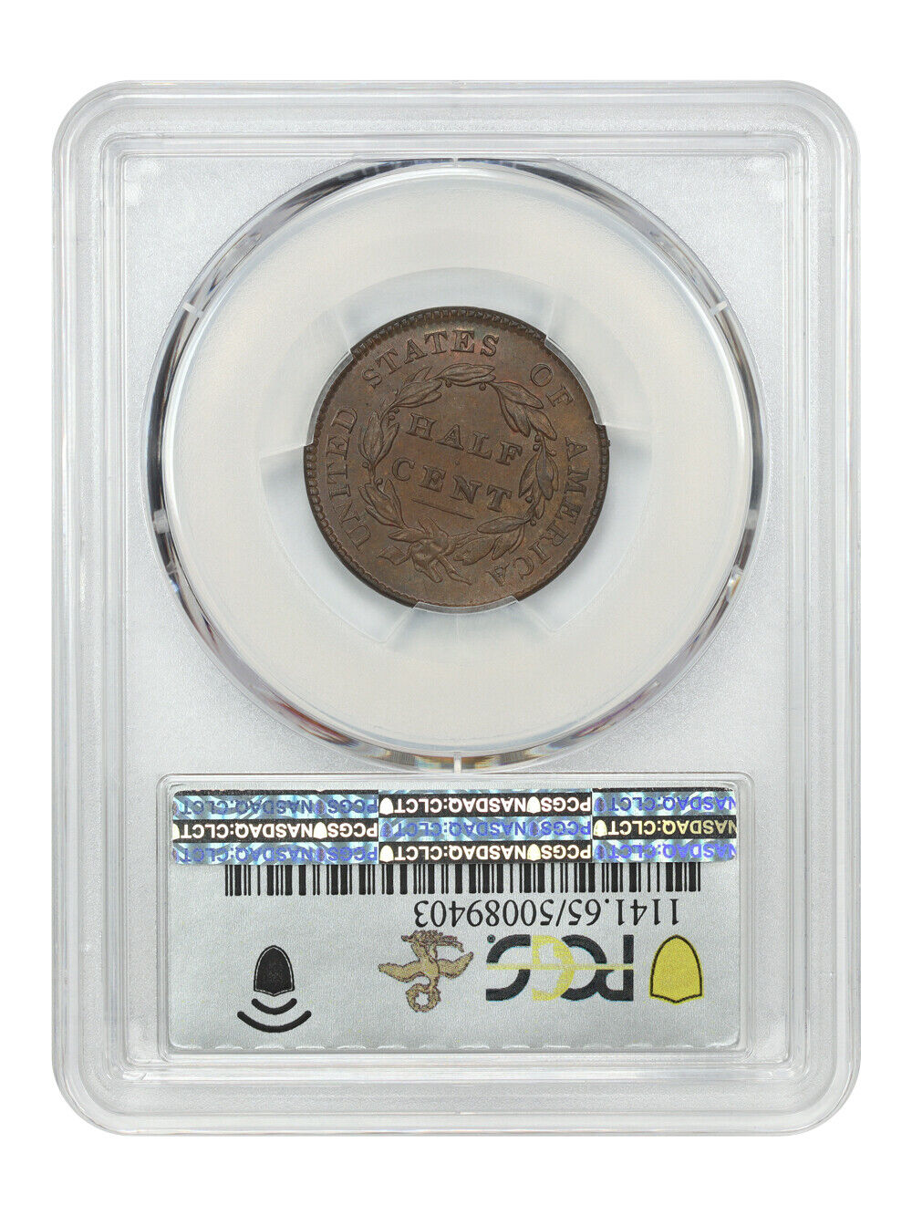 1825 1/2C PCGS MS65BN ex: D.L. Hansen