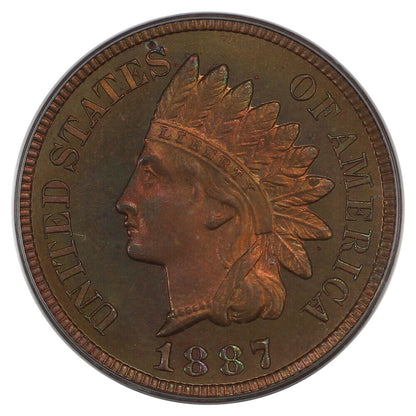 1887 1C PCGS PR66RB - Indian Cent