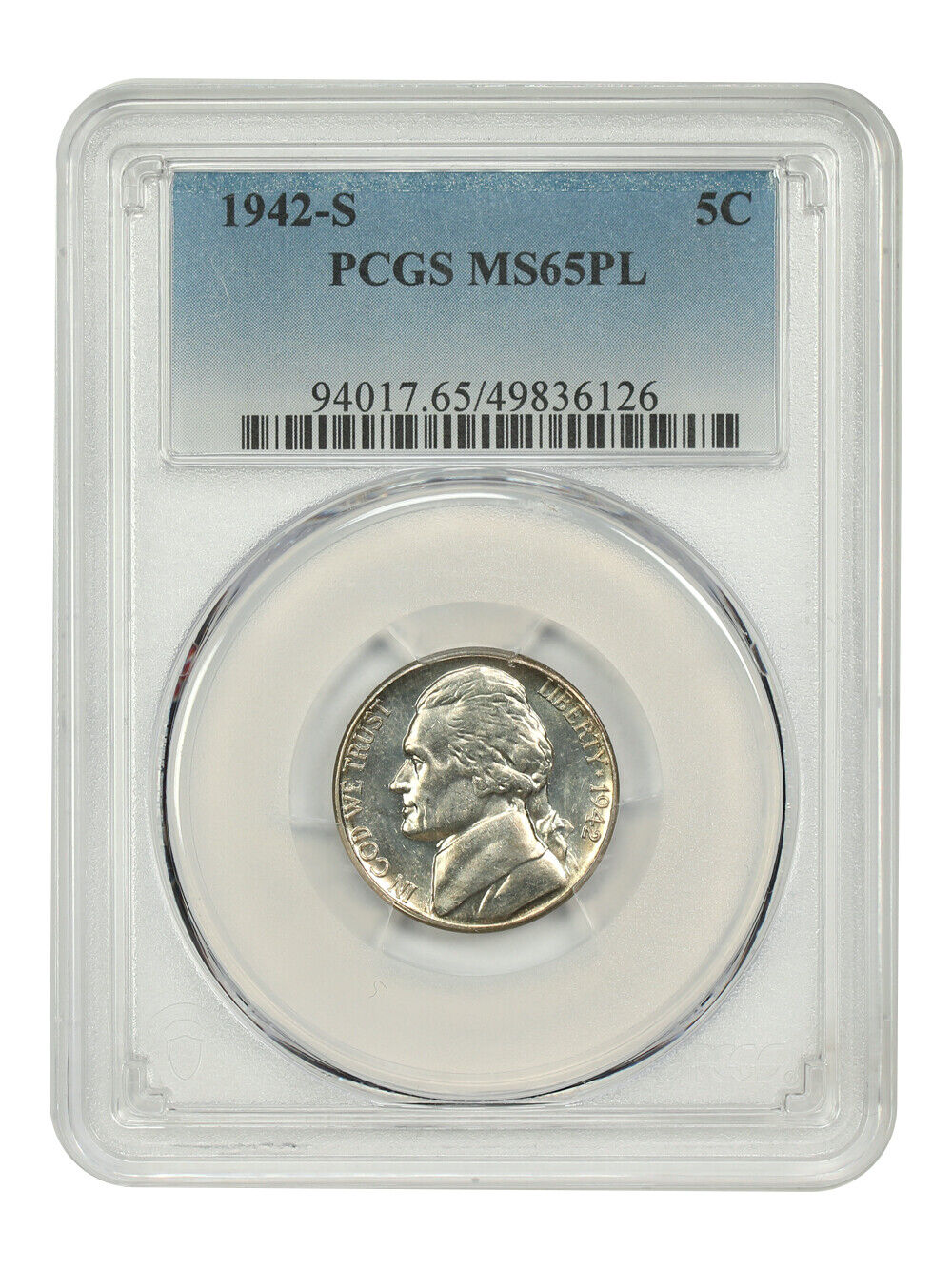 1942-S 5C PCGS MS65PL - Jefferson Nickel