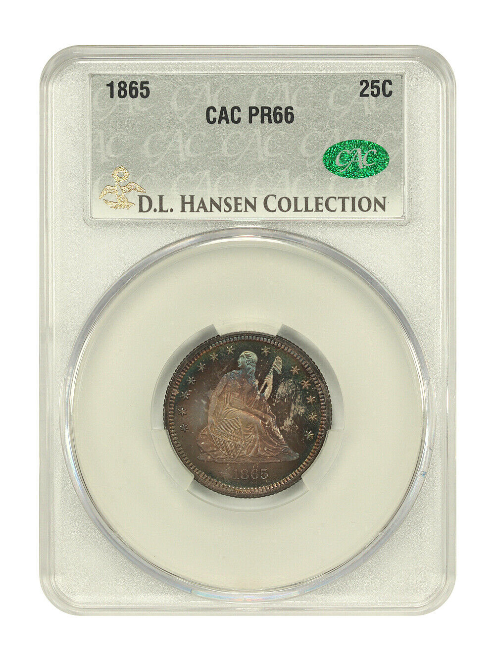 1865 25C CACG PR66 ex: D.L. Hansen - Liberty Seated Quarter