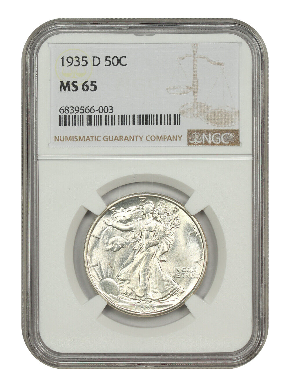 1935-D 50C NGC MS65 - Walking Liberty Half Dollar