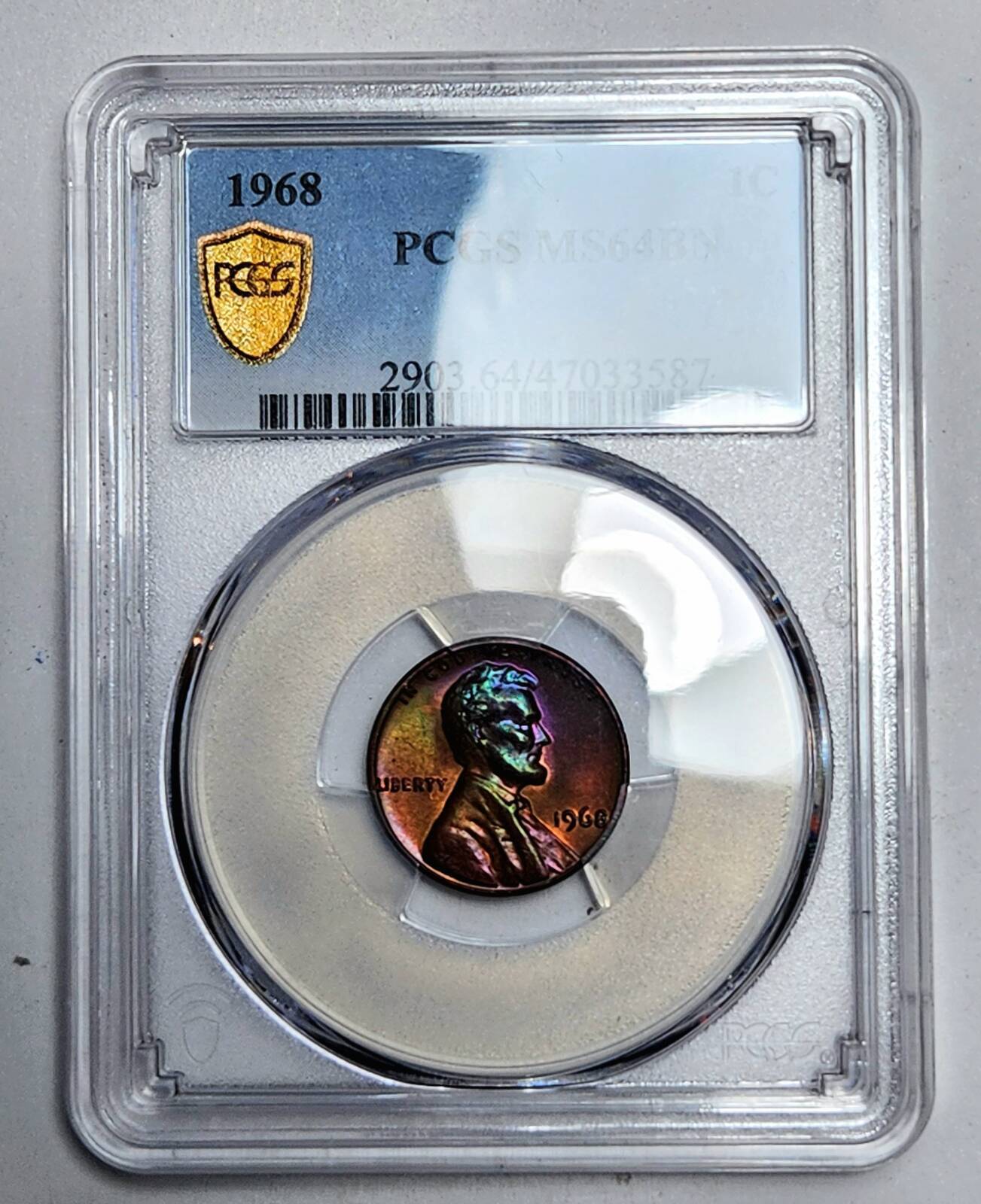 1968 P PCGS MS-64 BN - LOTS OF COLORS