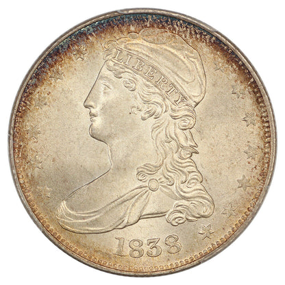 1838 50C PCGS MS64+ (Reeded Edge) ex: D.L. Hansen - Capped Bust Half Dollar