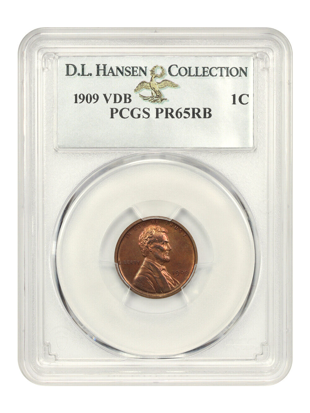 1909 VDB 1c PCGS Proof 65 RB ex: D.L. Hansen